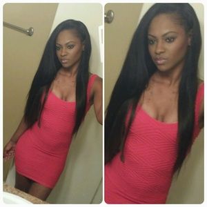 Sides out red bebe dress