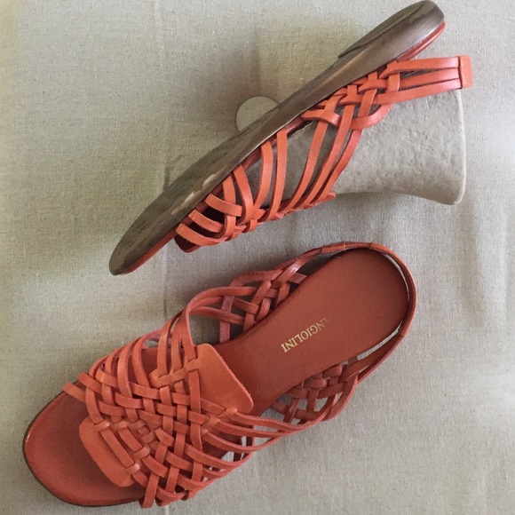 Enzo Angolini, orange leather sandals - Picture 1 of 4