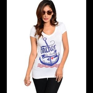 Anchor Print Top Nwt