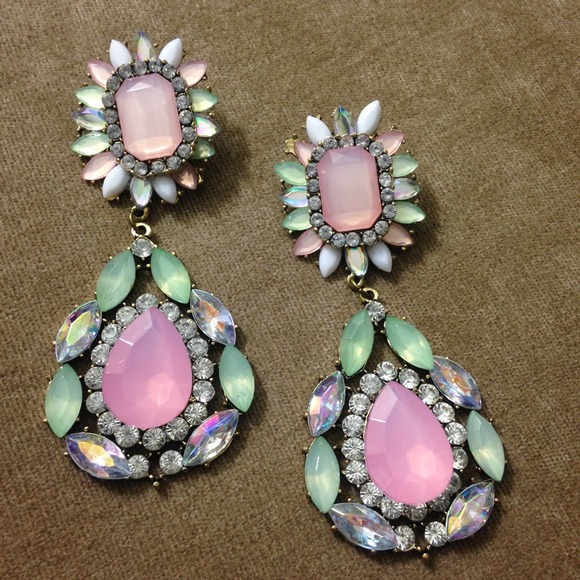 Jewelry - Large Crystal Drop Earrings