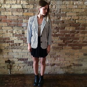 Striped Black and White Blazer