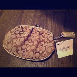Authentic Coach Signature Framed Coin Purse