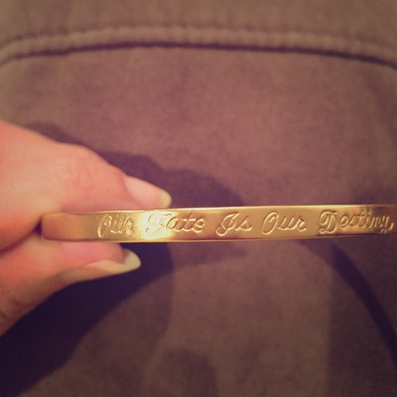 Gold-tone bangle "Our Fate Is Our Destiny" bangle - Picture 1 of 2