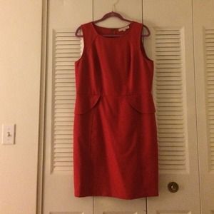 Ann Taylor Loft red peplum cocktail dress