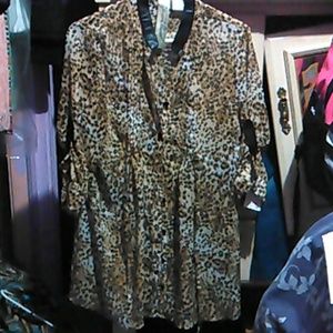 Chetea print half sleeve blouse