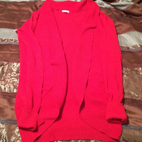 Red cardigan