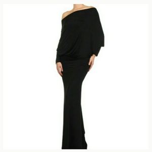 Black off shoulder maxi dress