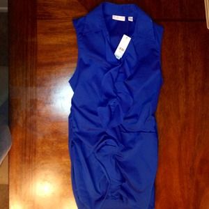 Blue sleeveless shirt!