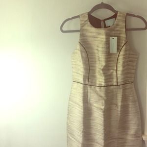 NWT Skies Are Blue Gold Metallic Tweed Dress