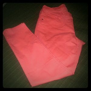 Old navy rockstars coral orange jeans