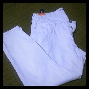 Old navy rockstars crop white jeans