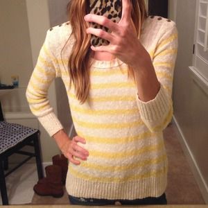 American eagle yellow stripe sweater