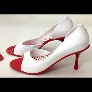 Melissa Grendene Spice Red /& White Brazilian Shoes Size 8