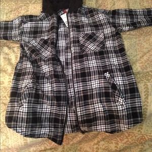 H&m Plaid black and white zip up hoodie