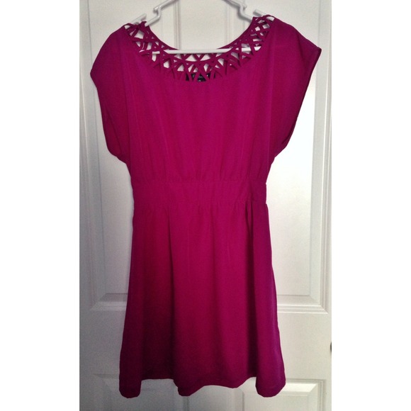 Pink Forever21 Dress with Lattice Collar