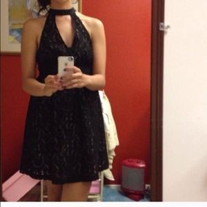 black lace dress