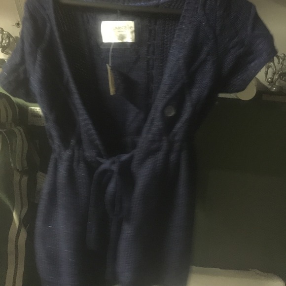 Aeropostale knit short sleeve sweater w/ tie front