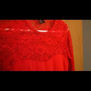 Cherry Red Long-Sleeve Dress