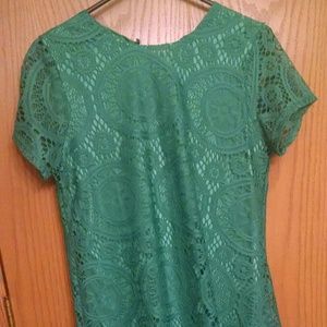 Emerald Croquet Short-Sleeve Dress