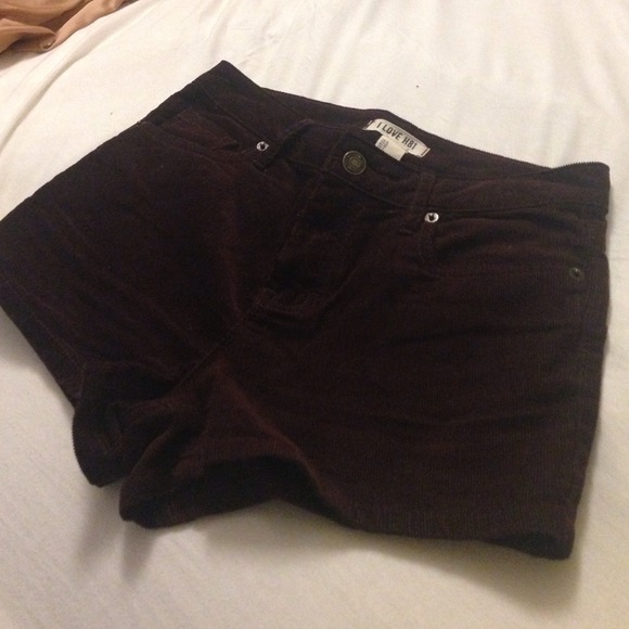 Burgundy corduroy shorts