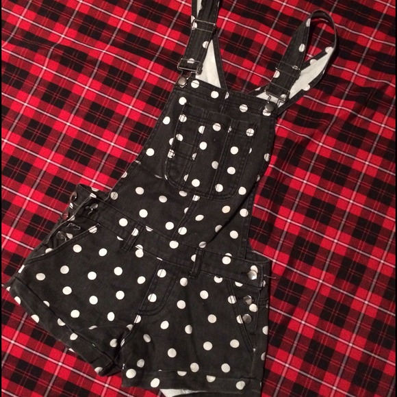 Polka dot overralls shorts