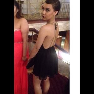 Chain cutout back swing dress