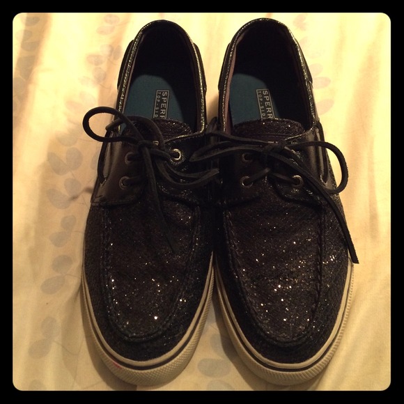 SOLD‼️ Black glitter US 8.5 Sperry Top-Sider