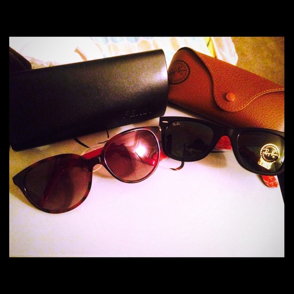 2 pair of sunnies Fendi and rayban