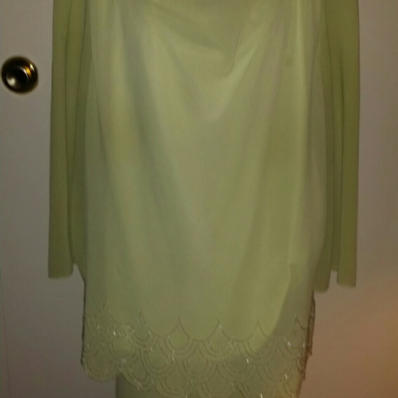 Two Piece Sequined Trim Skirt Set Size 20W