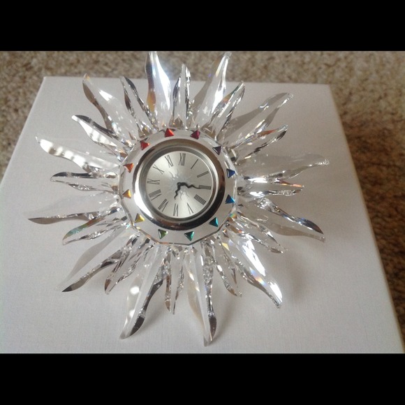 Swarovski Crystal Table Clock Collectible Austria