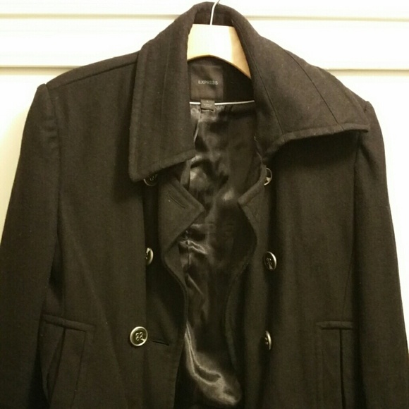 Black Express wool Cashmere Pea Coat