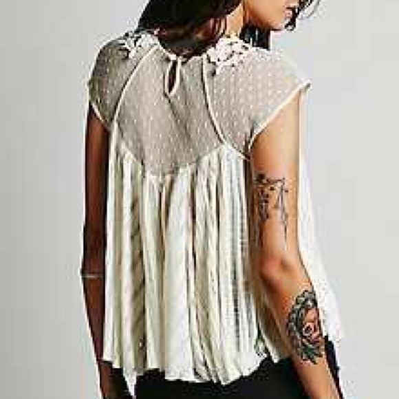 Sold Out❤ ️Free People Lace Embellished Boho Top - Picture 2 of 4