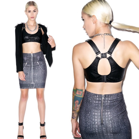 SOLD Evil Twin Vegan Leather Harness - Picture 2 of 4