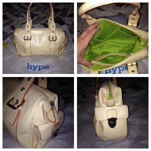 Genuine leather, cream colored Hype handbag
