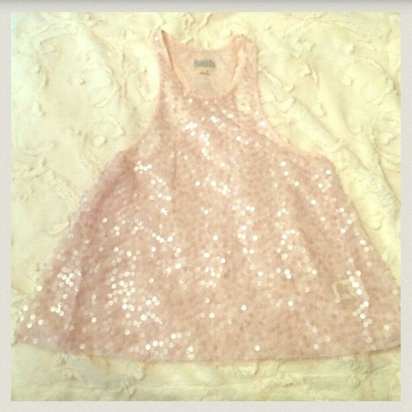 Free people pale pink sequin crop top - Picture 3 of 3