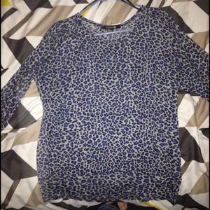 Blue leopard print slouch shirt Forever 21, size M