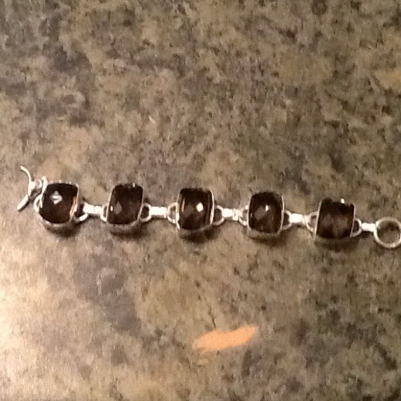 Smokey quartz 925 silver bracelet reduced