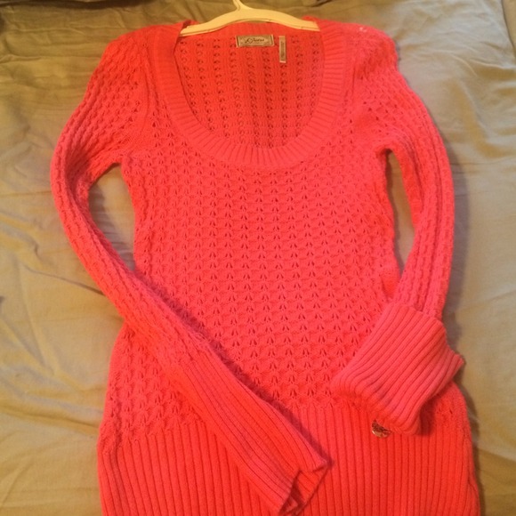Coral long sweater.