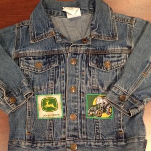 Custom designed boys John Deere Jean jacket 18 mo