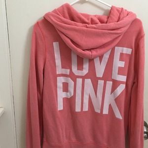 Coral love pink hoodie