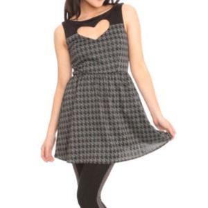 Black & Grey Heart Cutout Dress