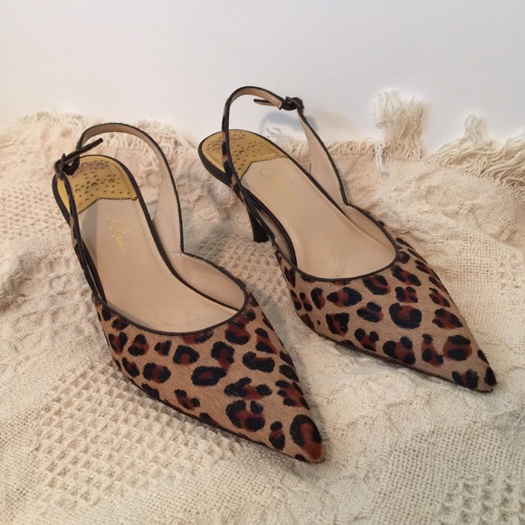 Cole Haan Shoes - 🎉COLE HAAN Leopard Slingback Pointed Toe Heels 10