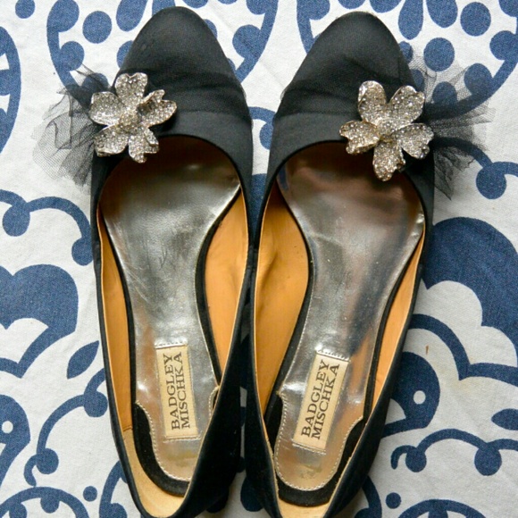 Badgley Mischka "Reba" Satin Flats