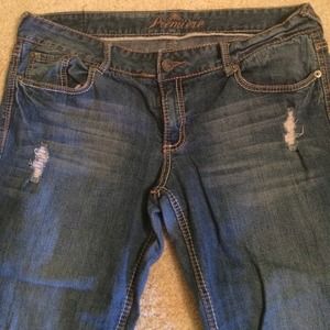 Size 13/14 gently used wide leg distressed jeans