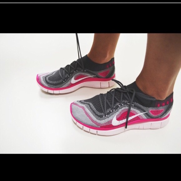 ONE DAY SALE NEW Nike Flyknit Frees (Pink & Grey)