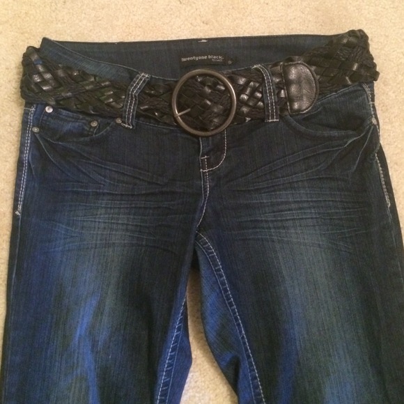 Size 13/14 twenty one black wide leg hipster jeans