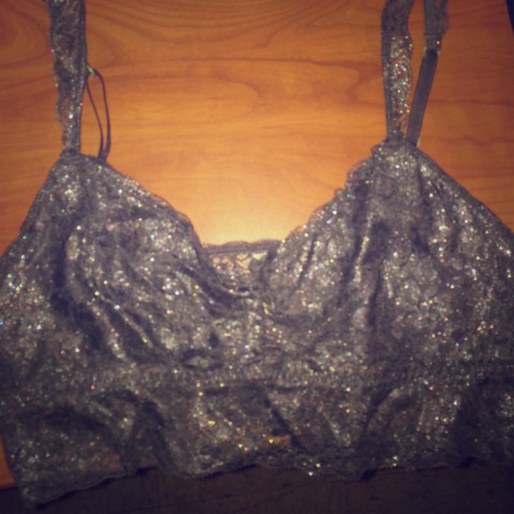 Grey lace bralette