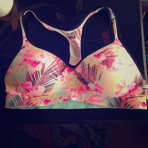VS PINK Racerback Sports Bra Tropical Floral