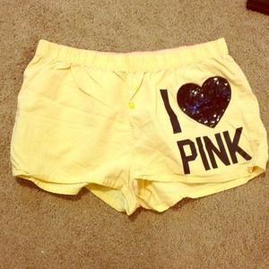 Yellow PINK Only Sleep In PINK boxer shorts