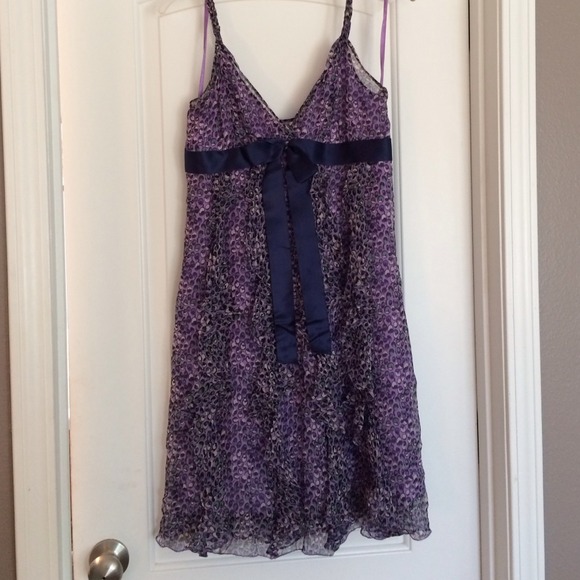 BCBG purple print cocktail dress